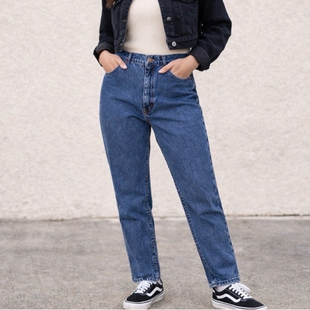 Vintage Lee Mom Jeans 29 High Rise USA Made 90s Tapered Leg Denim